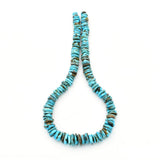 Indian-Style Natural Dark Blue Turquoise XL Graduated Free-Form Disc Bead 16-inch Strand