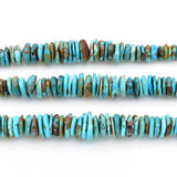 Indian-Style Natural Light Blue Turquoise XL Graduated Free-Form Disc Bead 16-inch Strand (6mm-13mm)