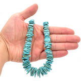 Indian-Style Natural Light Blue Turquoise XL Graduated Free-Form Disc Bead 16-inch Strand