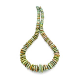 Indian-Style Natural Vintage Green Turquoise XL Graduated Free-Form Disc Bead 16-inch Strand