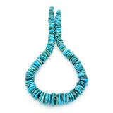 Genuine Natural Turquoise XL Graduated Free-Form Disc Bead 16-inch Strand