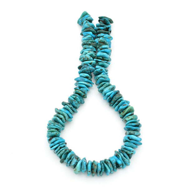 Genuine Natural Turquoise XL Raw Flats Bead 16-inch Strand