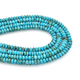 Genuine Natural American Turquoise Roundel Bead 16 inch Strand (4mm)