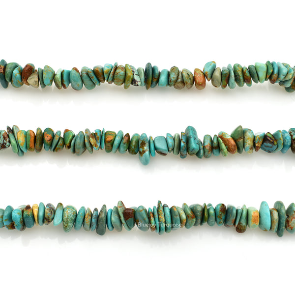 Genuine Natural American Turquoise Chip Bead 16 inch Strand (4x6mm)