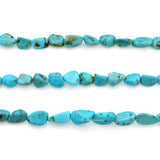 Genuine Natural American Turquoise Nugget Bead 16 inch Strand (6x10mm)