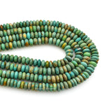 Genuine Natural American Turquoise Roundel Bead 16 inch Strand (6mm)