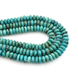 Genuine Natural American Turquoise Roundel Bead 16 inch Strand (7mm)