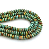 Genuine Natural American Turquoise Roundel Bead 16 inch Strand (7mm)