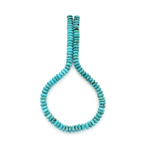 Genuine Natural American Turquoise Roundel Bead 16 inch Strand (9mm)