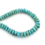Genuine Natural American Turquoise Roundel Bead 16 inch Strand (12mm)