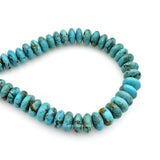 Genuine Natural American Turquoise Roundel Bead 16 inch Strand (12mm)