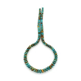 Genuine Natural American Turquoise Graduated Roundel Bead 16 inch Strand (4mm-9mm)