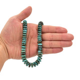 Genuine Natural American Turquoise Graduated Roundel Bead 16 inch Strand (8mm-11mm)